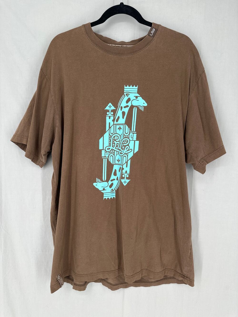 Y2K Vintage LRG Shirt Mens 2XL Brown Skater Streetwear Giraffe Grunge Hip Hop